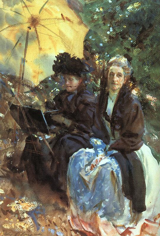 John Singer Sargent Miss Wedgewood and Miss Sargent Sketching France oil painting art